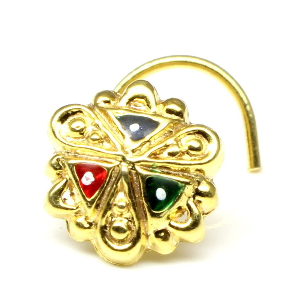 Colorful enamel nose stud
