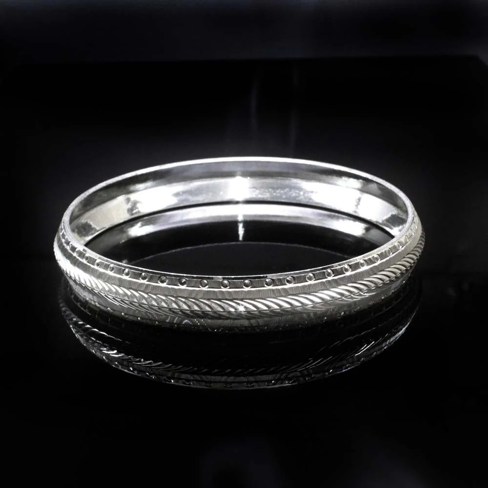 Indian Real Sterling Silver Men's Bangle pure silver Bracelet - Image 2