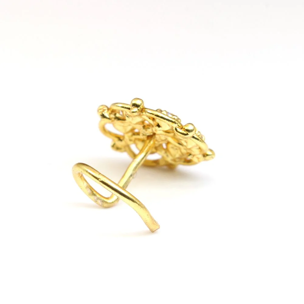 Corkscrew flower nose pin/ring - Image 3