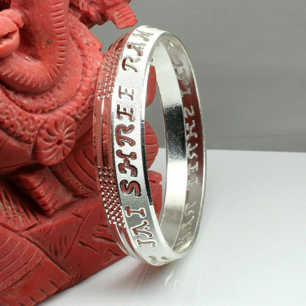 Custom Order Your name - Sterling Silver Mens Bangle Bracelet Sikh Kara (GET IT CUSTOMIZED) Personalised Kada - Image 2