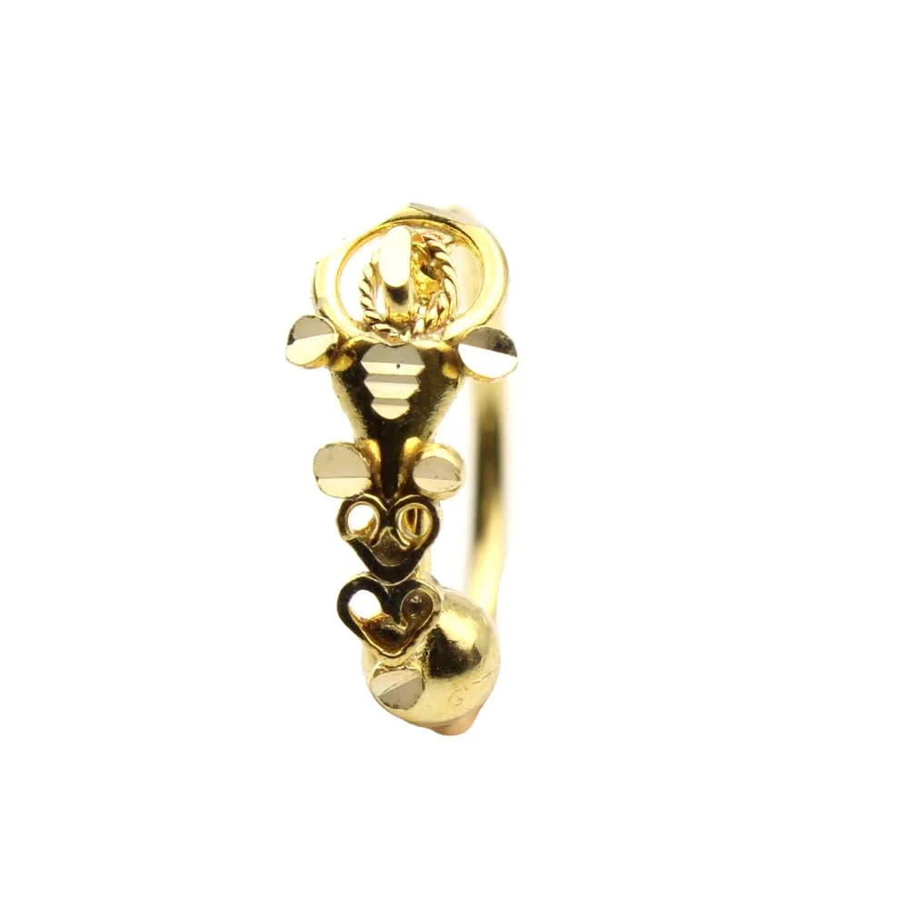 Cute 14K Real Solid Gold Indian Nath Nose Hoop Ring for women - Image 3