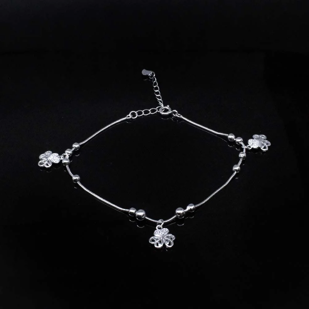 Cute CZ 925 Sterling Silver Bracelet for Girls in platinum finish