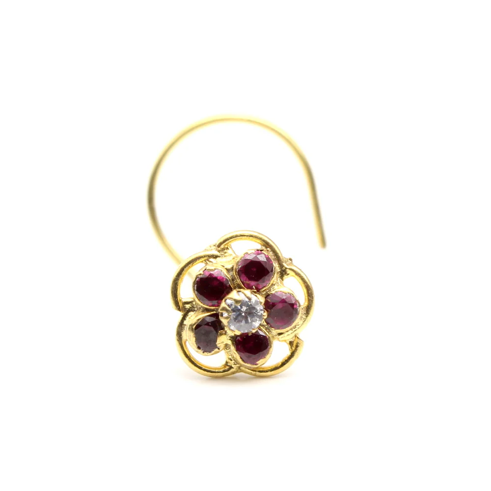 Cute floral twisted nose pin - Image 2