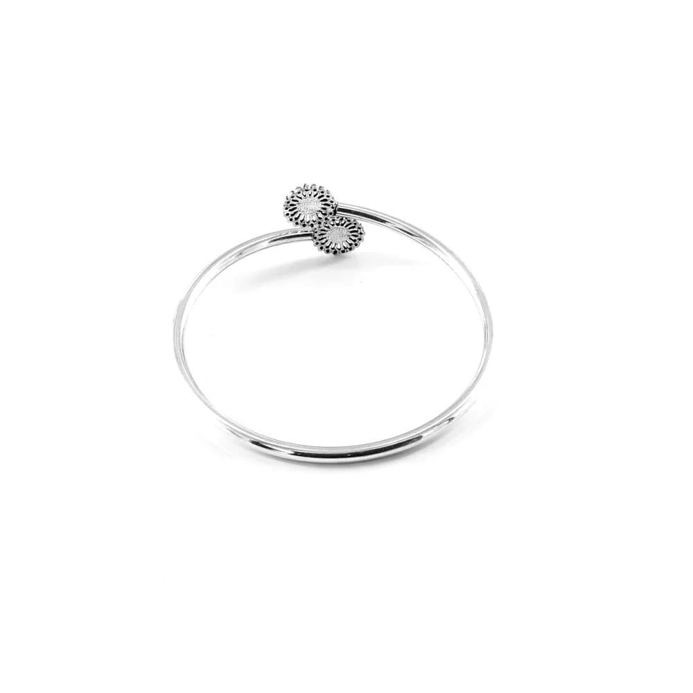 Cute Real Sterling Silver Oxidized women's Bracelet Bangle - Single - Image 3