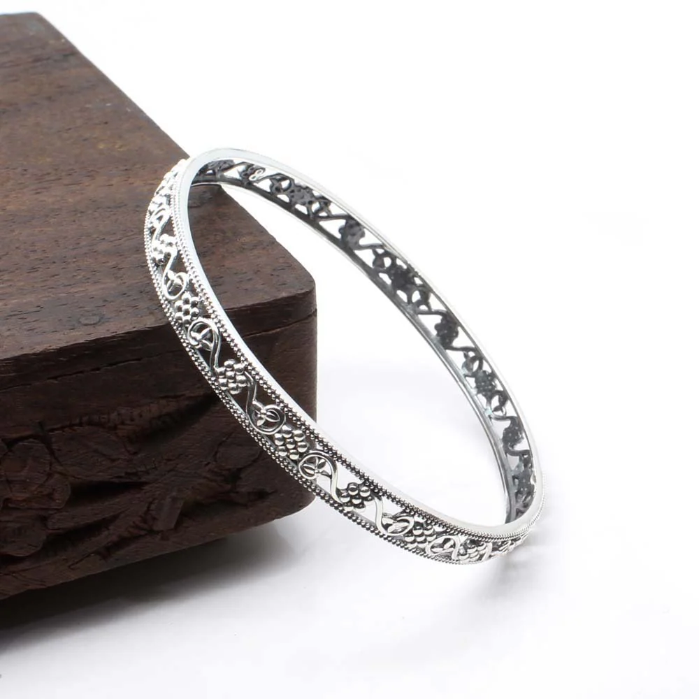 Cute Trendy Real Sterling Silver Oxidized Women Bangles - Image 2