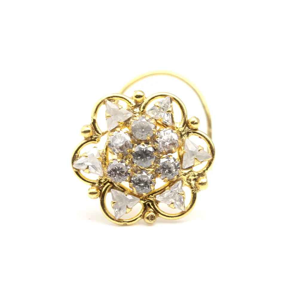 Cute tri-floral nose stud/pin - Image 2