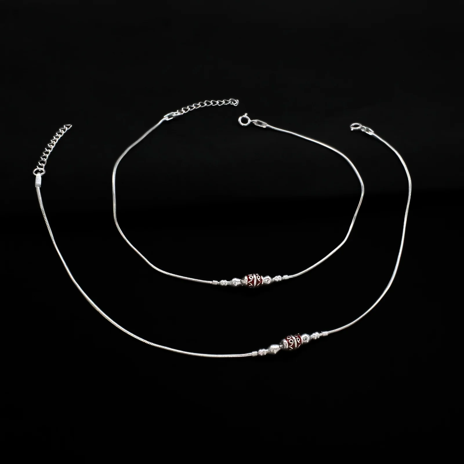 Daily Wear Real Sterling Snake-Style Silver Chain Anklet 10.3 in - Image 4