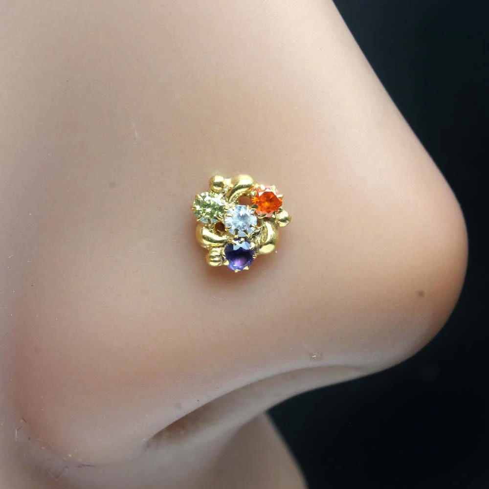 Daisy gold plated unique nose piercing - Image 2