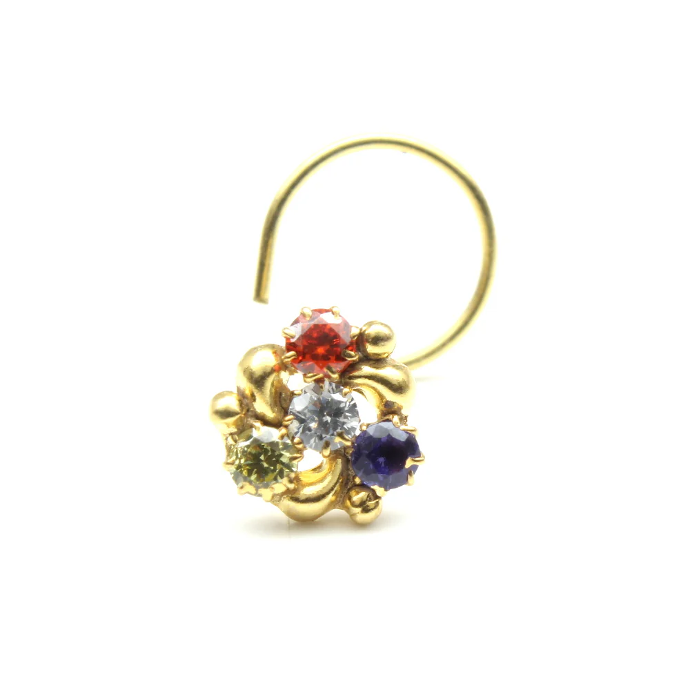 Daisy gold plated unique nose piercing - Image 3
