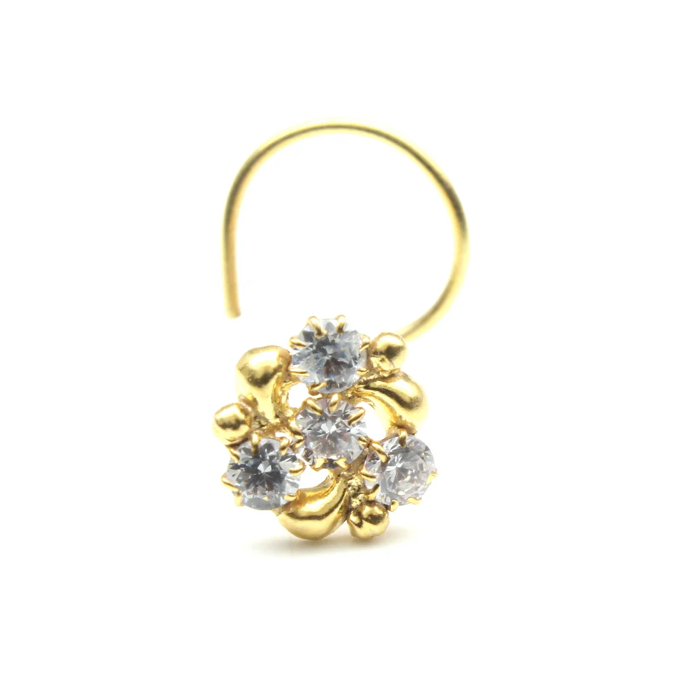 Daisy gold plated unique nose piercing - Image 5