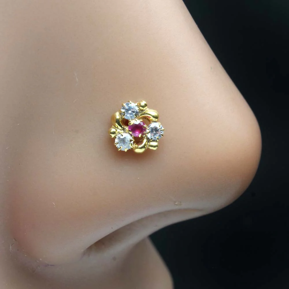 Daisy gold plated unique nose piercing - Image 7