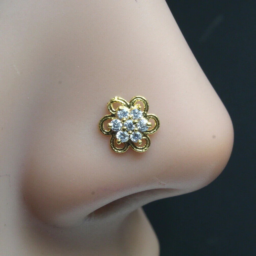 Daisy twinkle bloom nose stud/pin