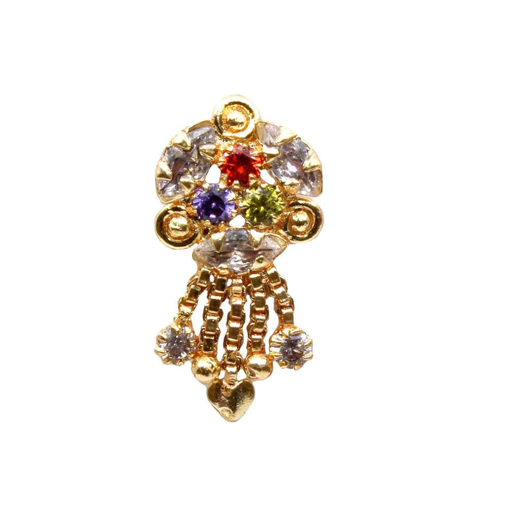 Dangle chains CZ nose ring or nose pin - Image 2