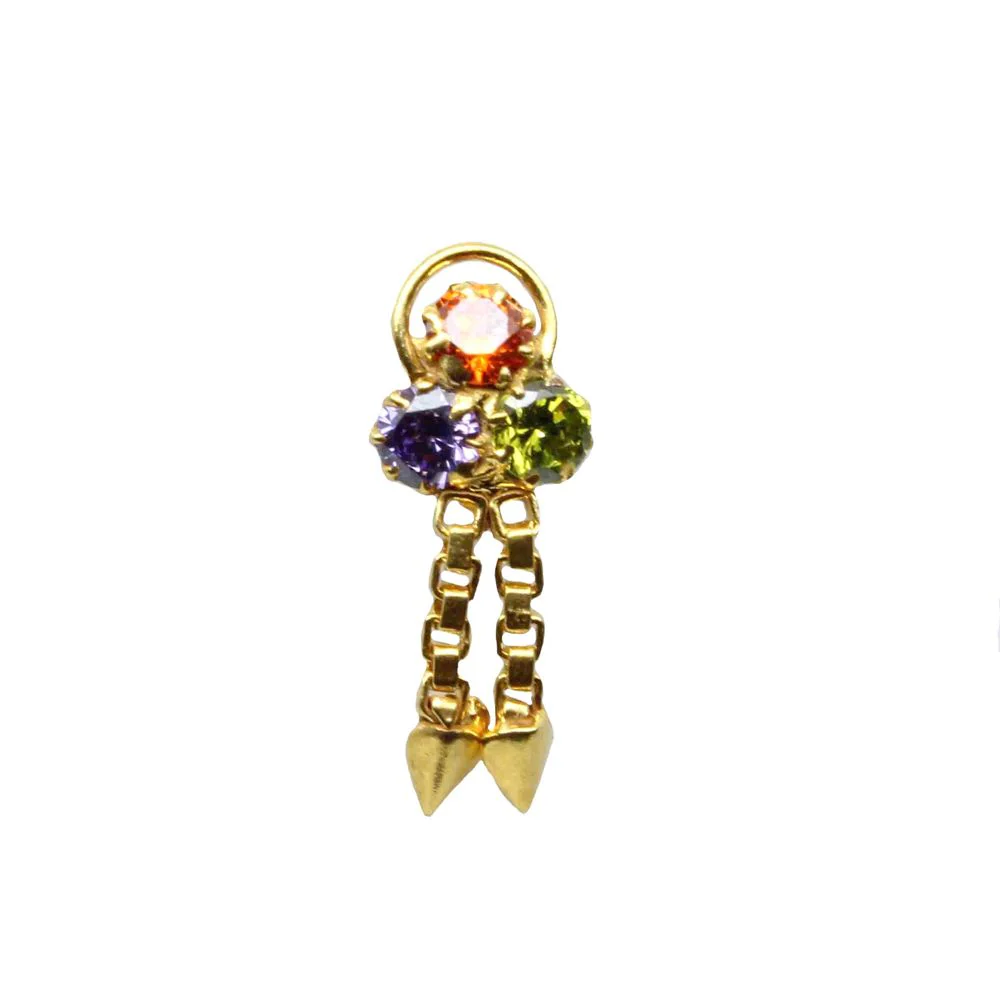 Dangle corkscrew piercing nose stud