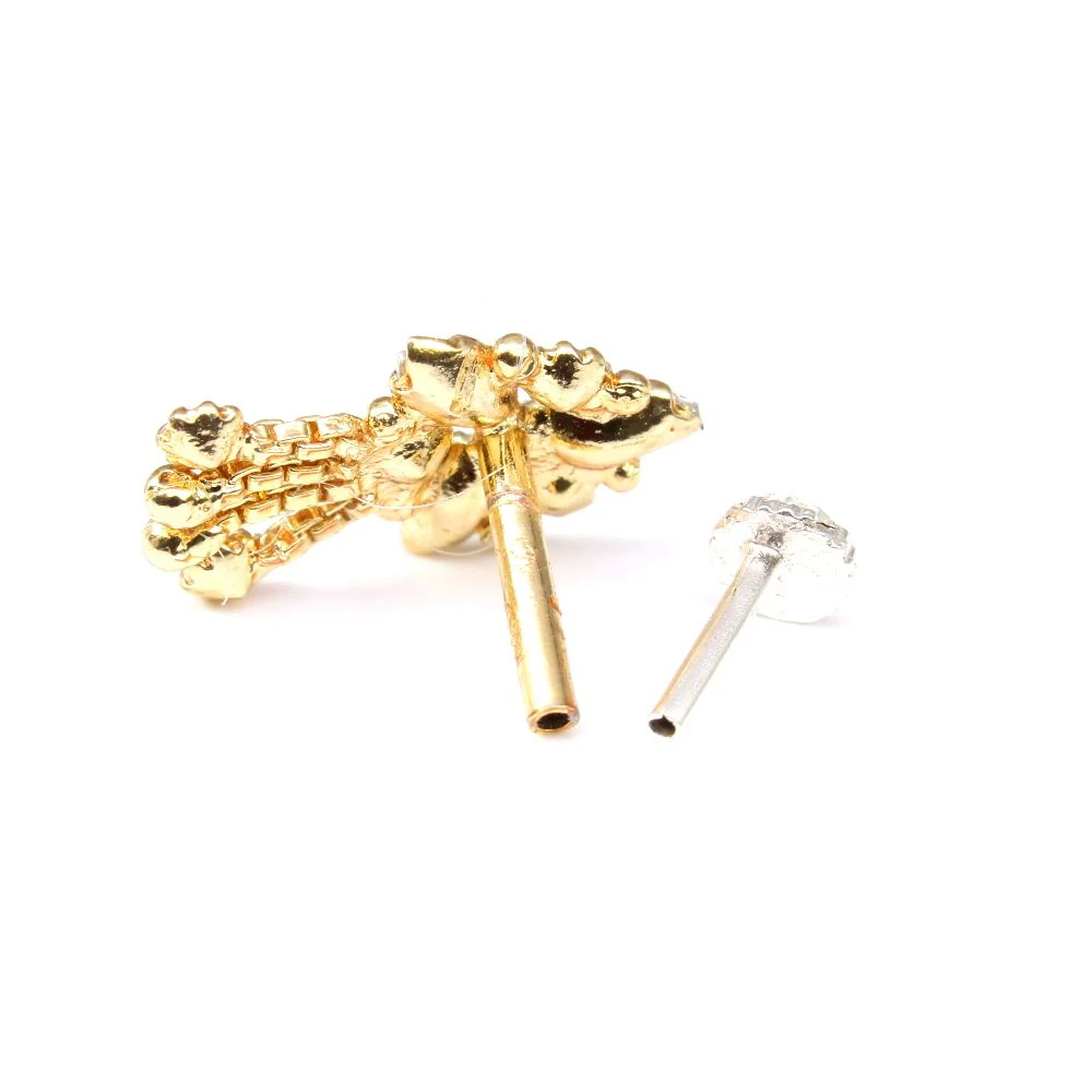 Dangle Corkscrew Piercing Nose Stud - Image 3