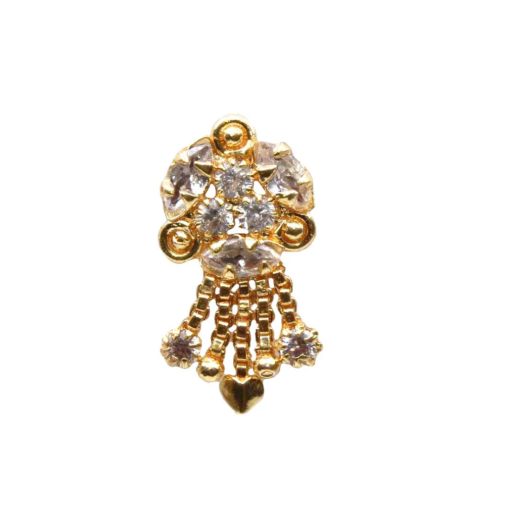 Dangle design cluster White CZ nose pin - Image 2