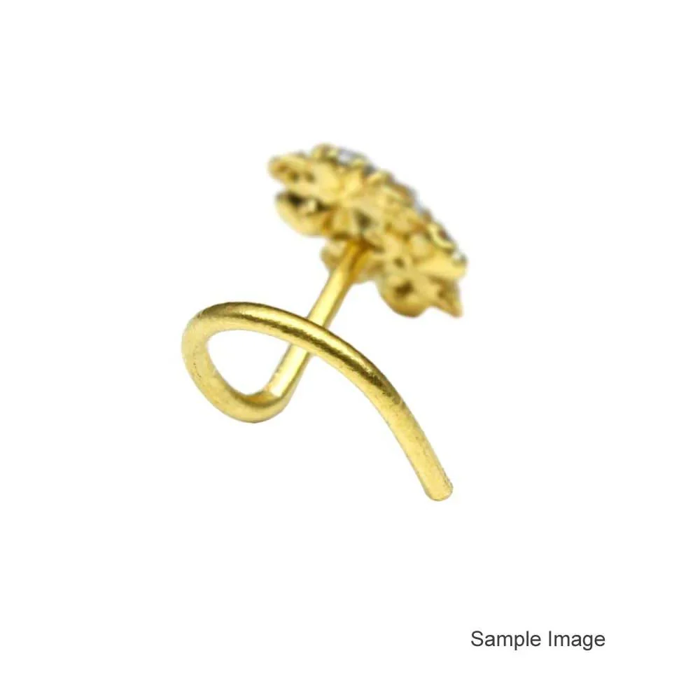 Dangling drop nose stud/pin with White CZ - Image 3
