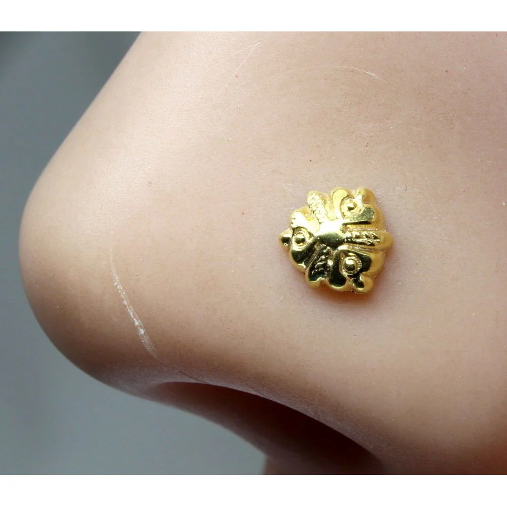 Delicate floral nose pin daily wear - Image 2