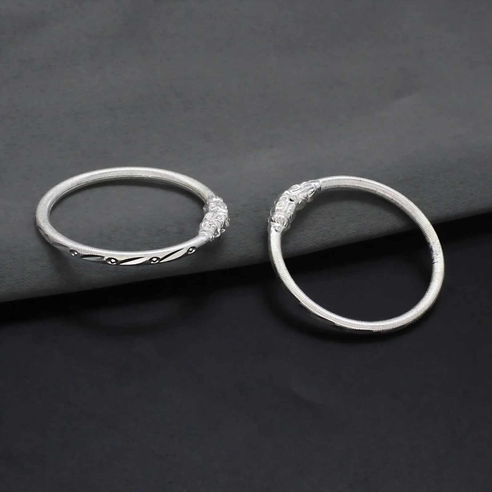 Designer Real Sterling Silver Baby Bangles Set