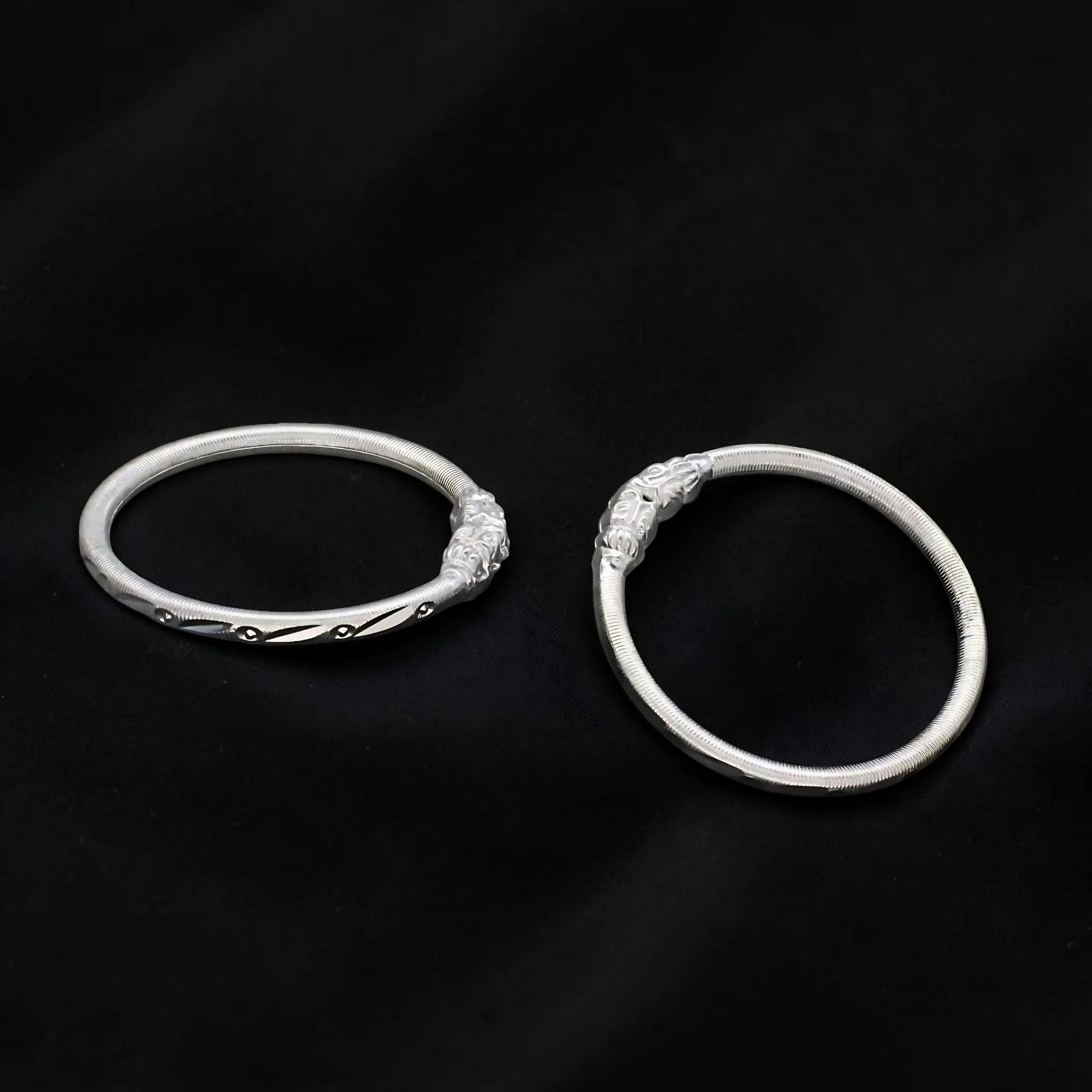 Designer Real Sterling Silver Baby Bangles Set - Image 3