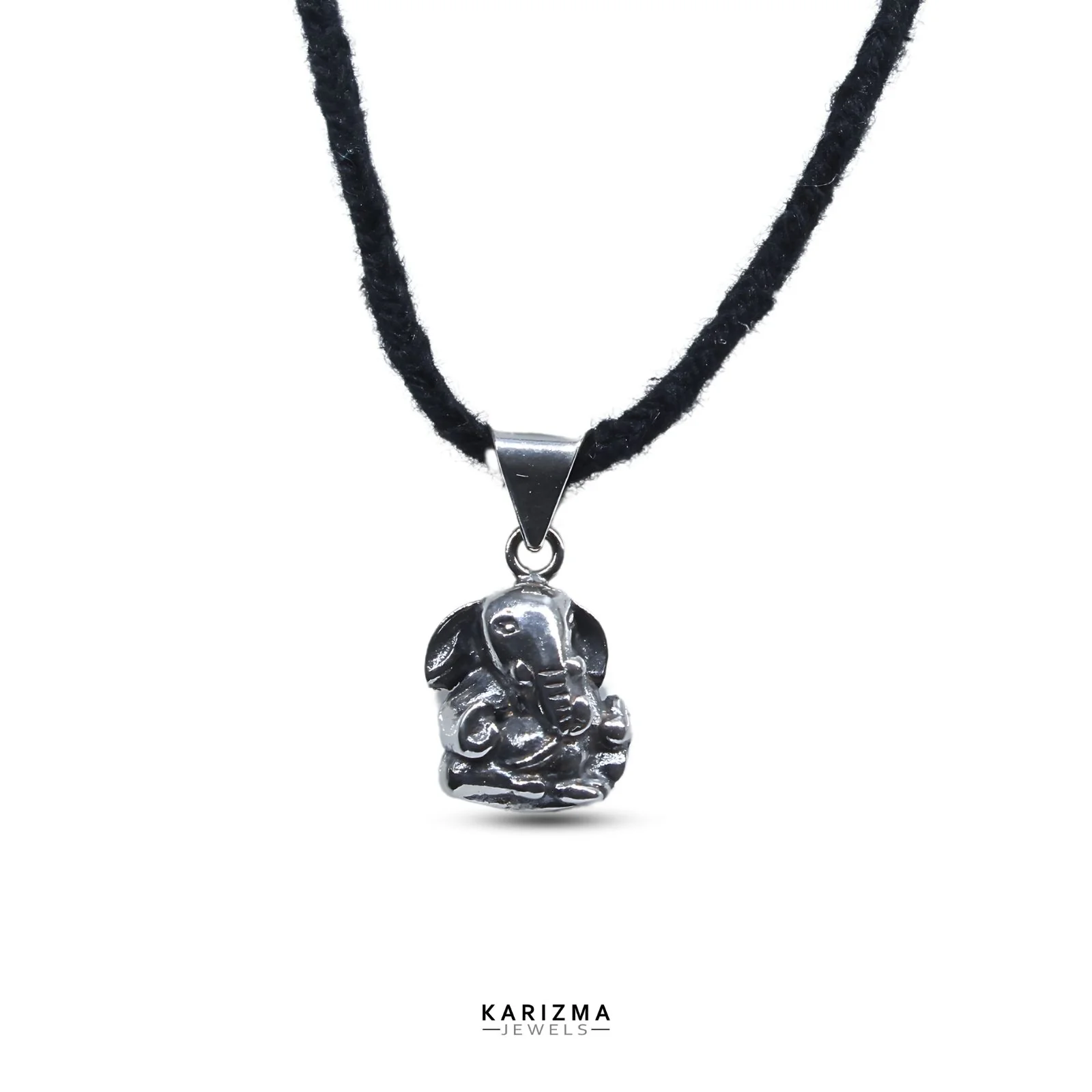 Divine Pendant 925 Sterling Silver Oxidized Small Lord Ganesha Pendant