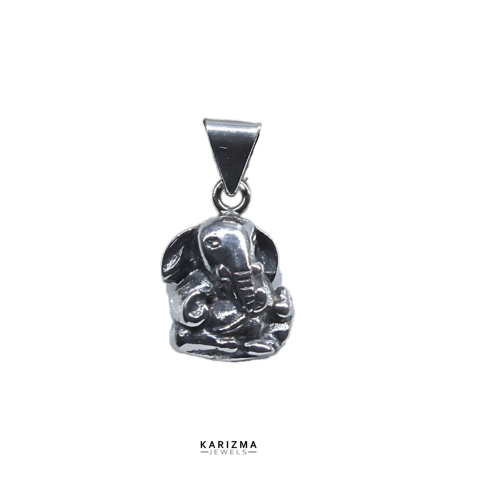 Divine Pendant 925 Sterling Silver Oxidized Small Lord Ganesha Pendant - Image 4
