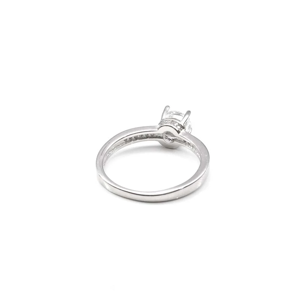 Elegant Round Solitaire Sterling Silver Women Ring - Image 4