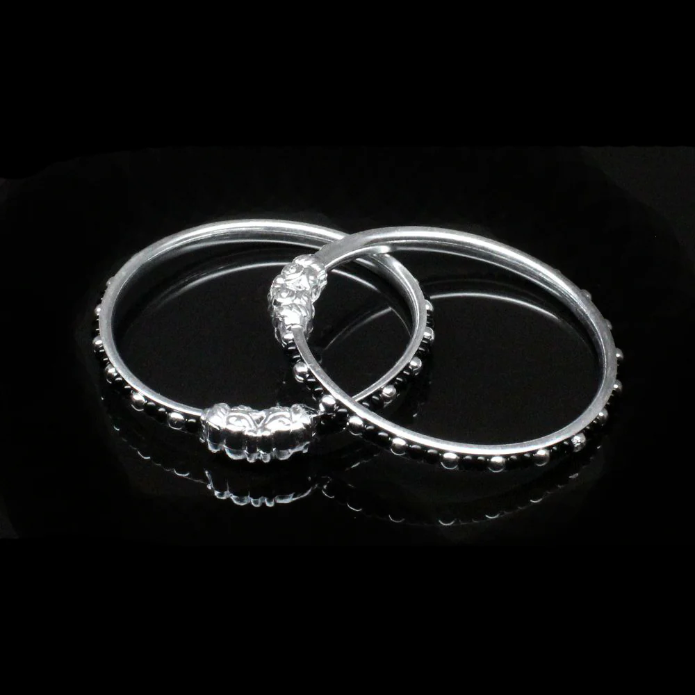 Elephant Face Real Silver Baby Toddler Bangles Bracelet - Pair - Image 3