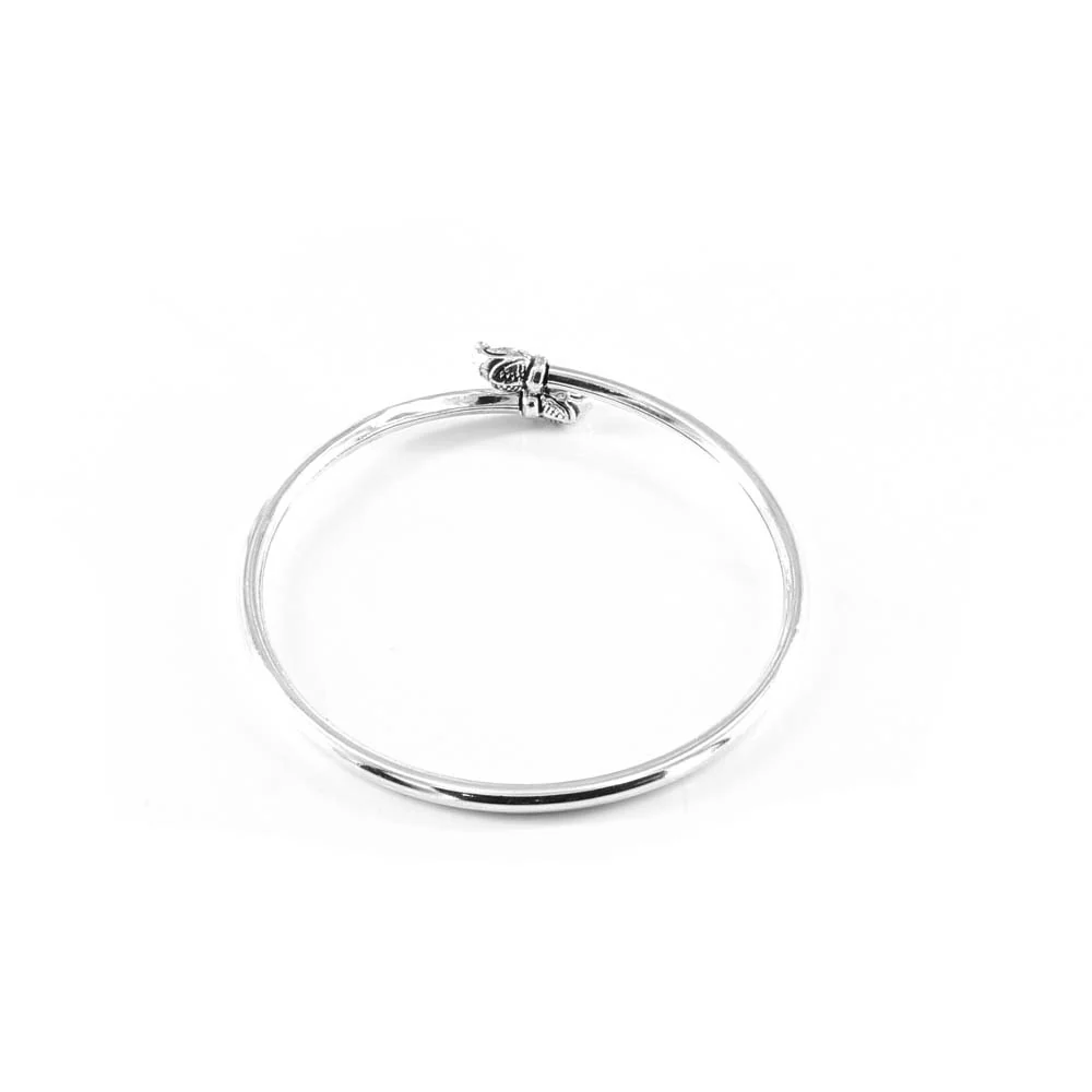 Elephant Face Real Silver Oxidized women's Bracelet Bangle - Single - Image 3