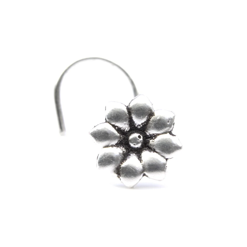 Sterling Silver Flower Blossom Nose Pin - Image 3