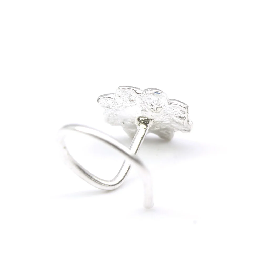Sterling Silver Flower Blossom Nose Pin - Image 4