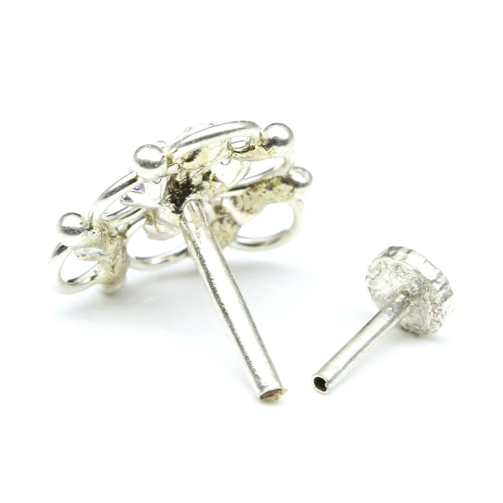 Silver Nose Stud Large Size with Secure Fit - Image 3