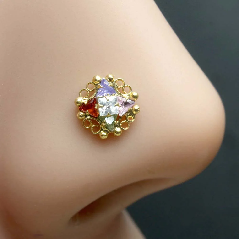 Ethnic L bend small nose stud