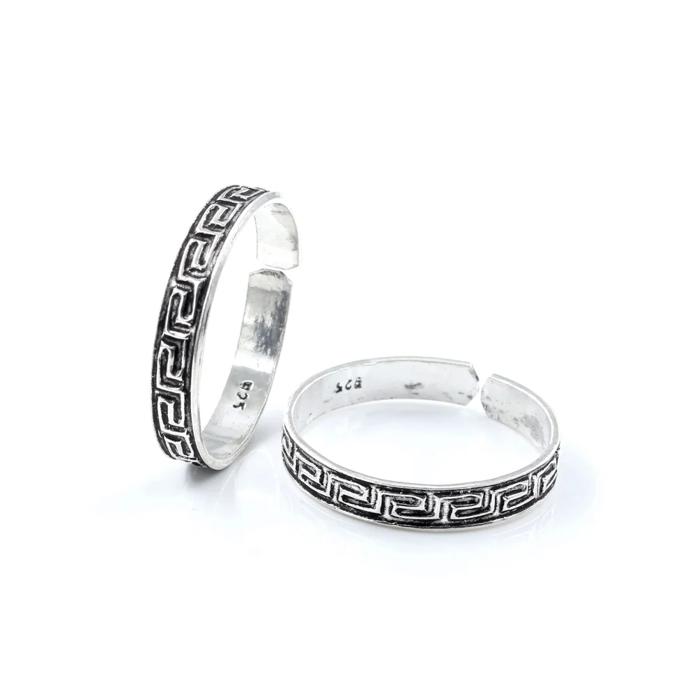 Ethnic Real 925 Silver Oxidized Toe THUMB Rings Handmade bichia Pair foot ring