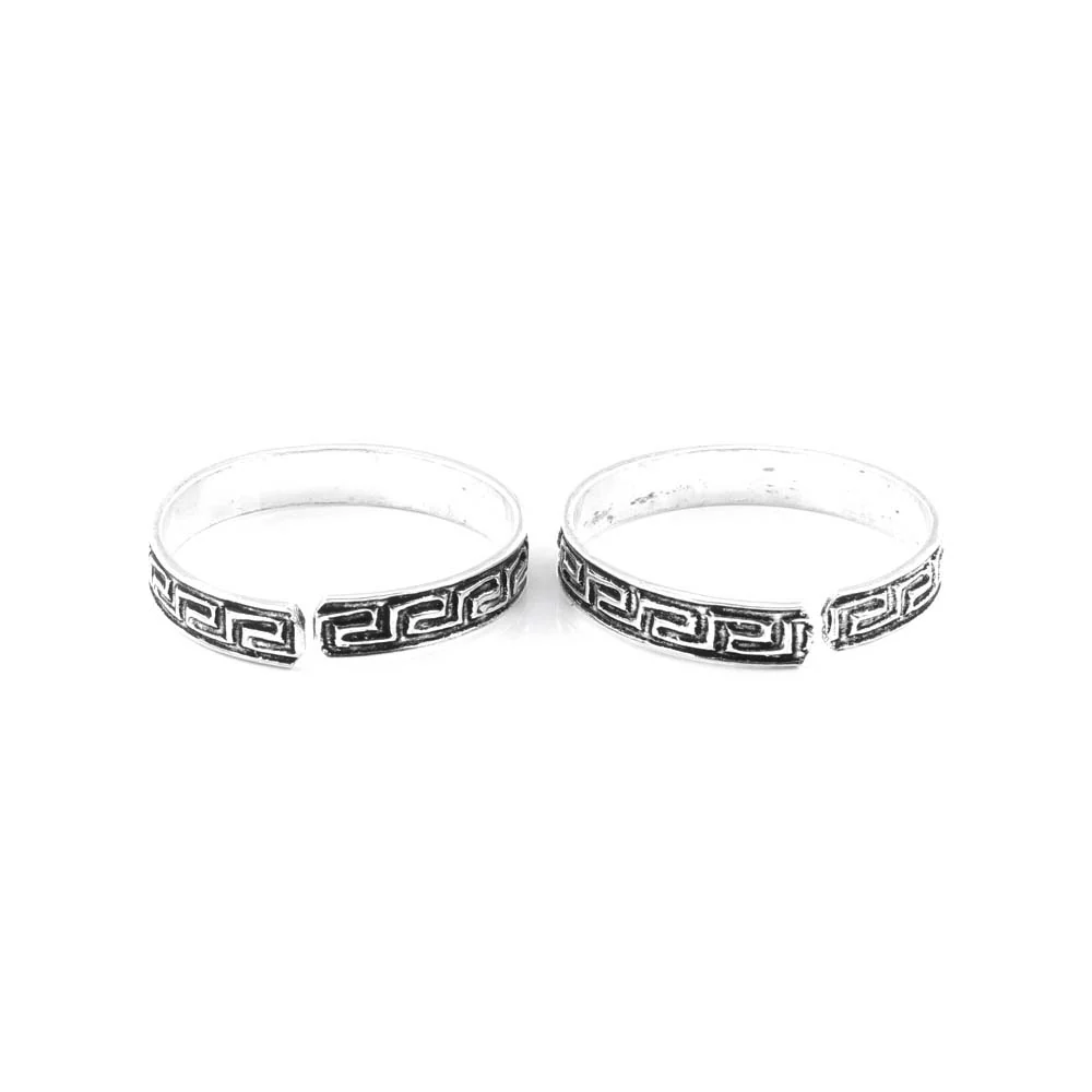 Ethnic Real 925 Silver Oxidized Toe THUMB Rings Handmade bichia Pair foot ring - Image 4