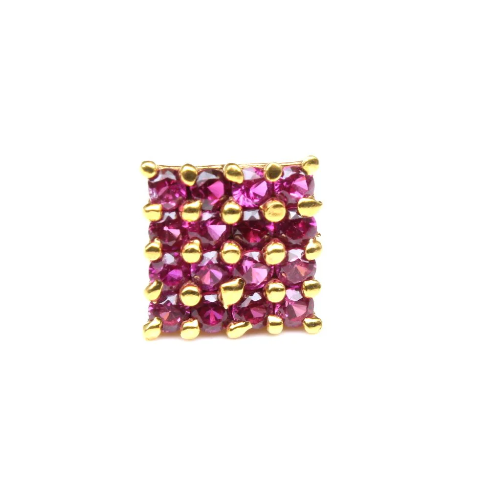 Ethnic square shape nose pin - Image 2