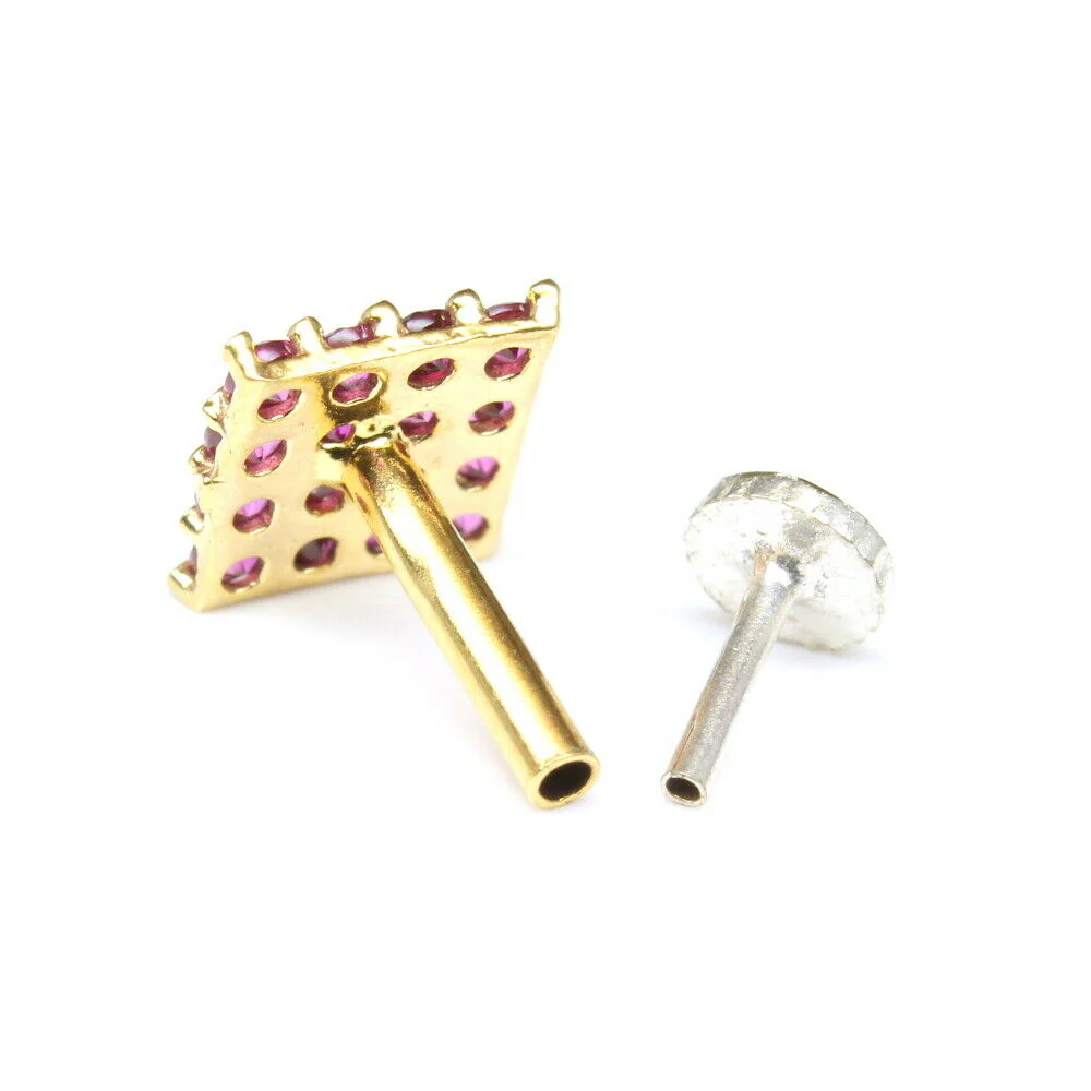 Ethnic square shape nose pin - Image 3