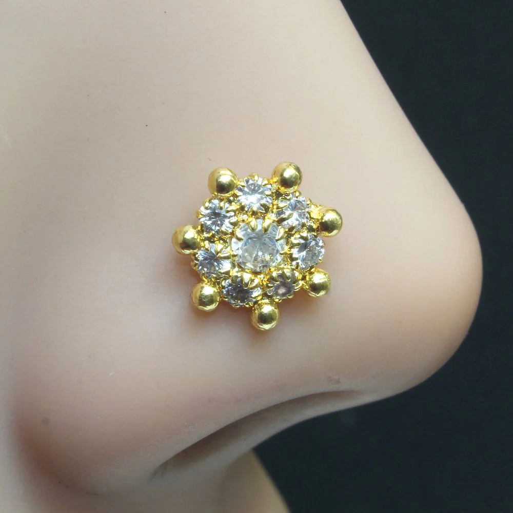 Everyday wear White CZ nose piercing - Image 2