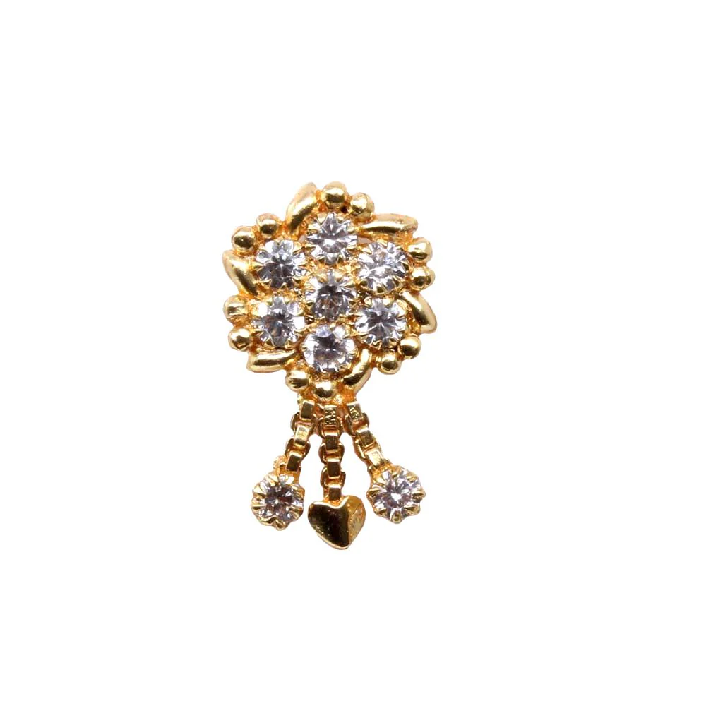 Floral cluster drop nose pin - Image 2