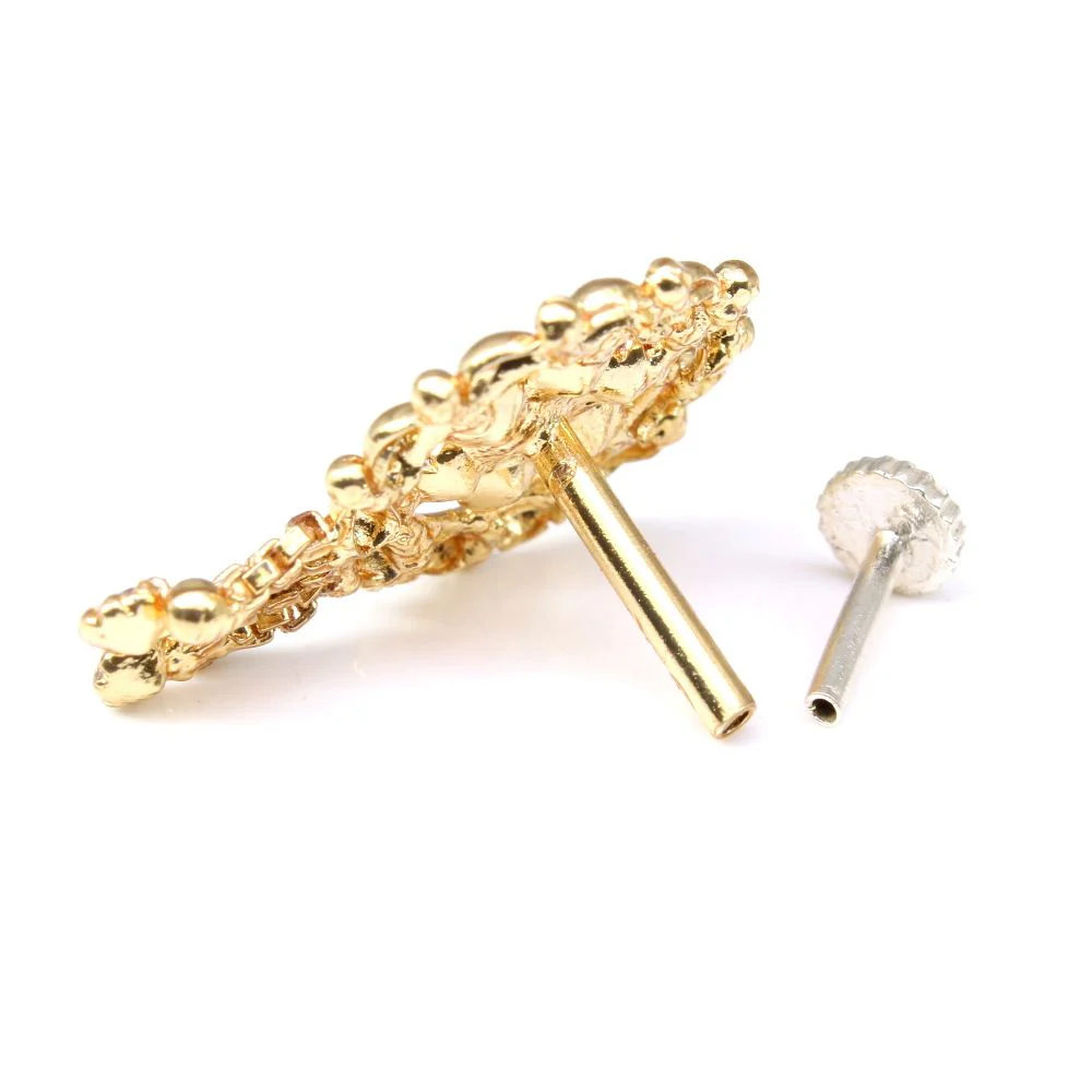 Floral cluster hanging hains nose pin - Image 3