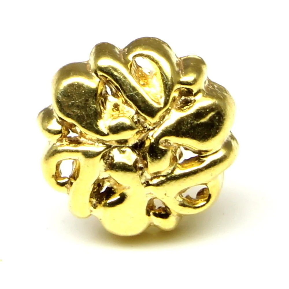 Floral knot gold plated nose stud - Image 2