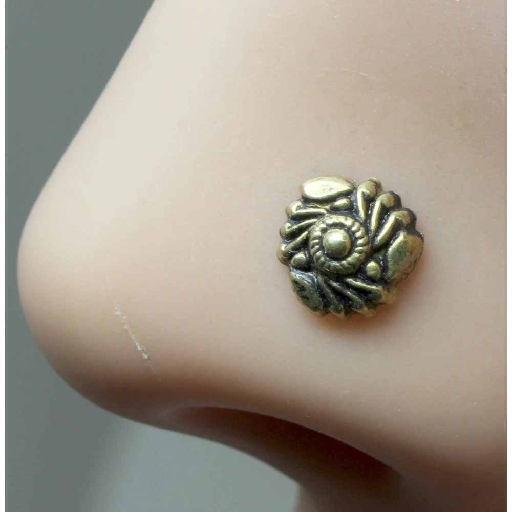 Floral-motif Indian nose stud - Image 2