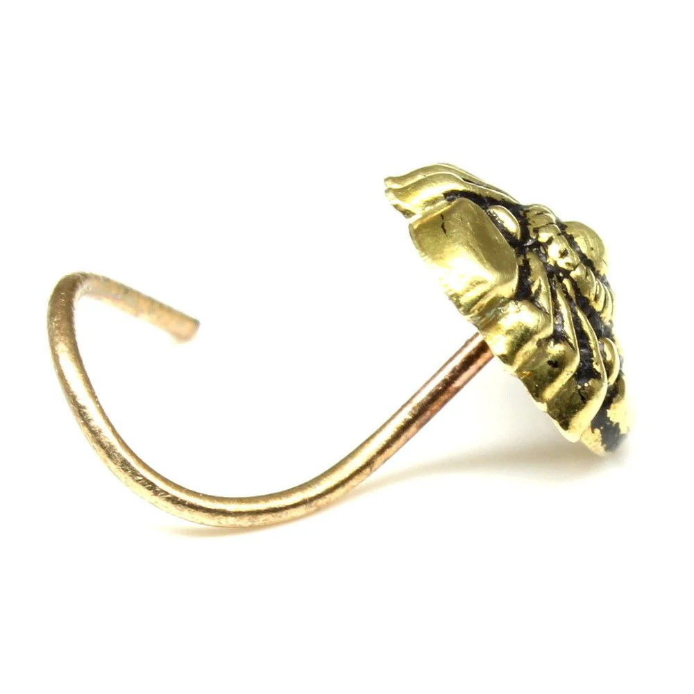 Floral-motif Indian nose stud - Image 3