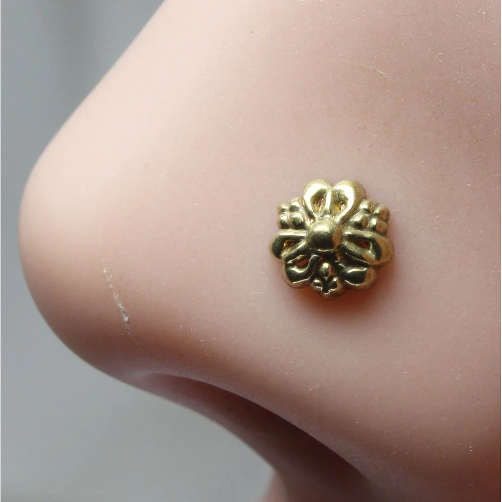 Floral Pattern Nose Stud 18g