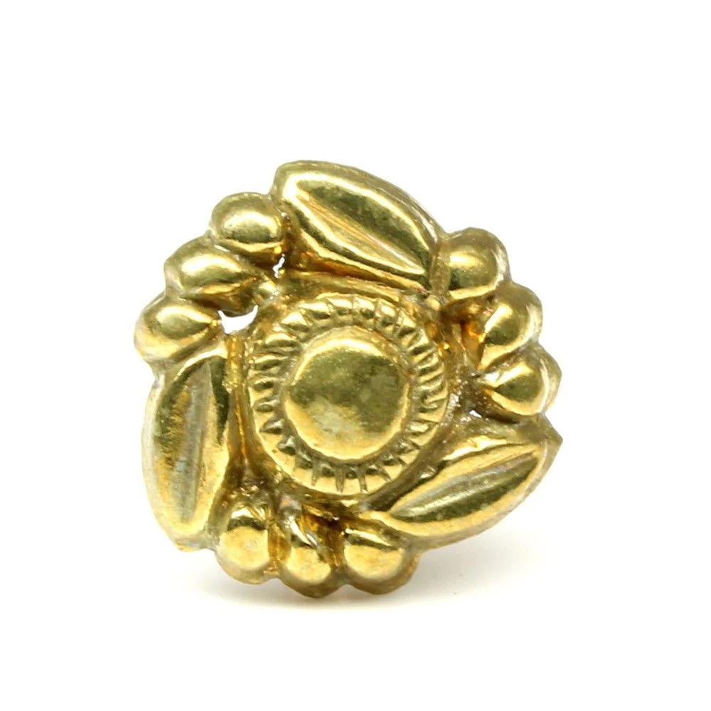 Floral pattern push pin nose stud - Image 2