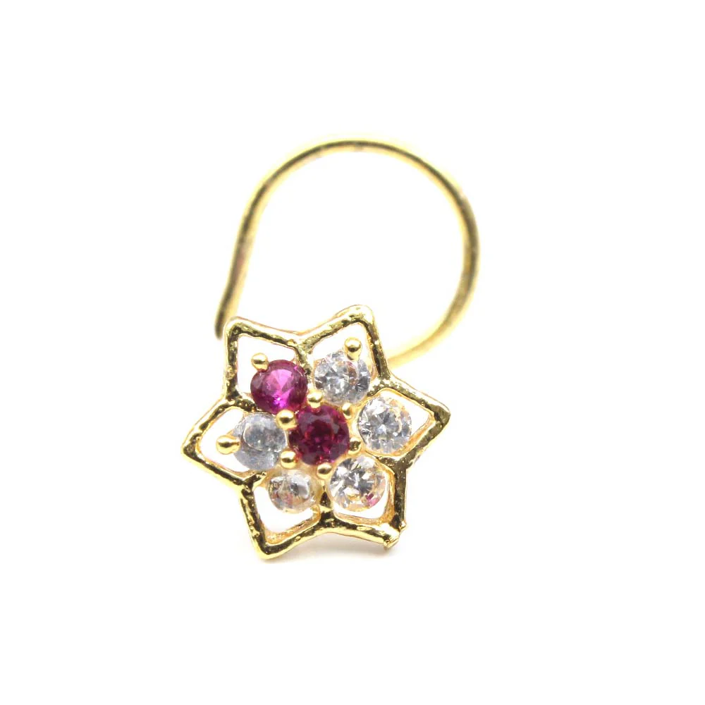 Floral starburst nose pin 22g - Image 2