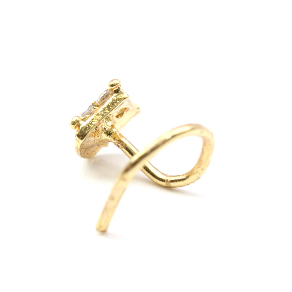 Floral triangle shaped L bend nose pin - Image 3