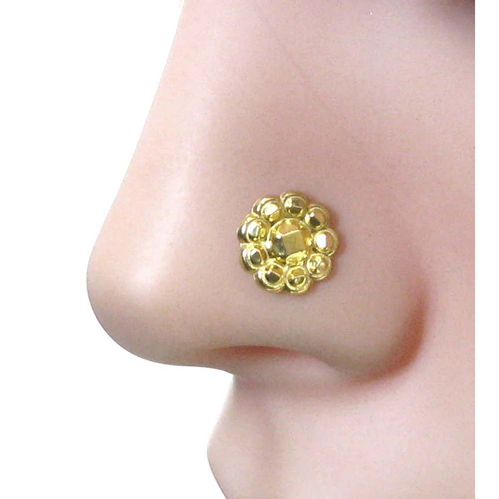 Flower design push pin nose stud - Image 3