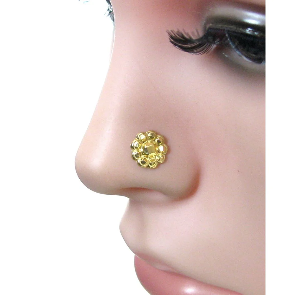 Flower design push pin nose stud - Image 4