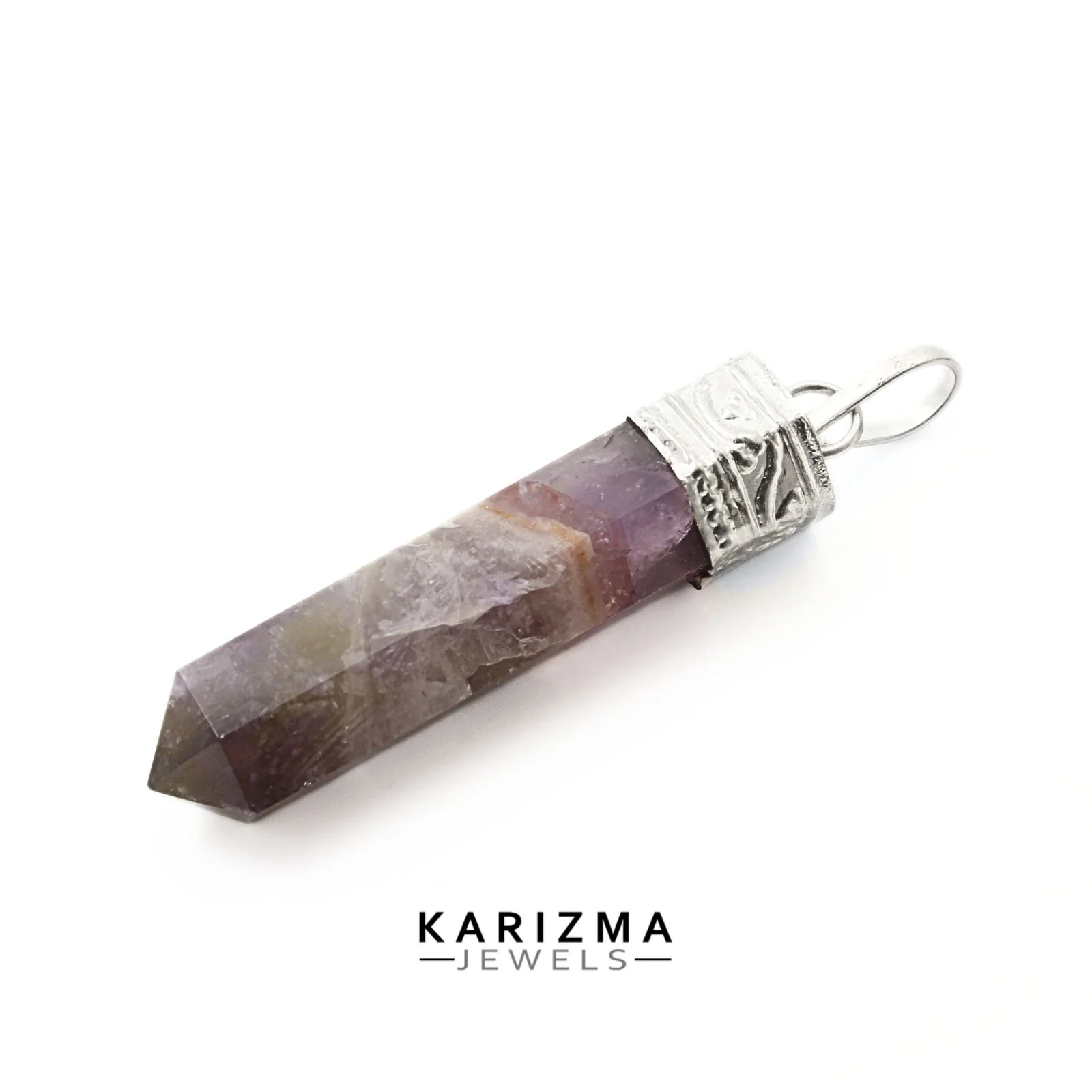 Genuine 26.1 Ct Natural Amethyst Healing Meditation Pencil Pendant - Image 3